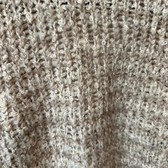 Beige Open Cardigan with Brown Trim -Short Sleeves-,Collar- LP-NWT - Picture 4 of 6